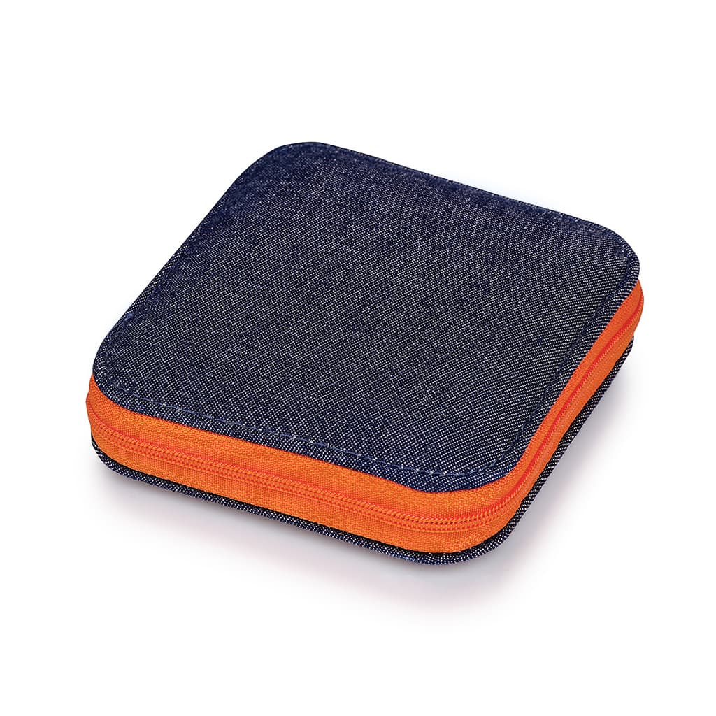 Дорожный швейный набор, джинс/оранжевая молния - №1