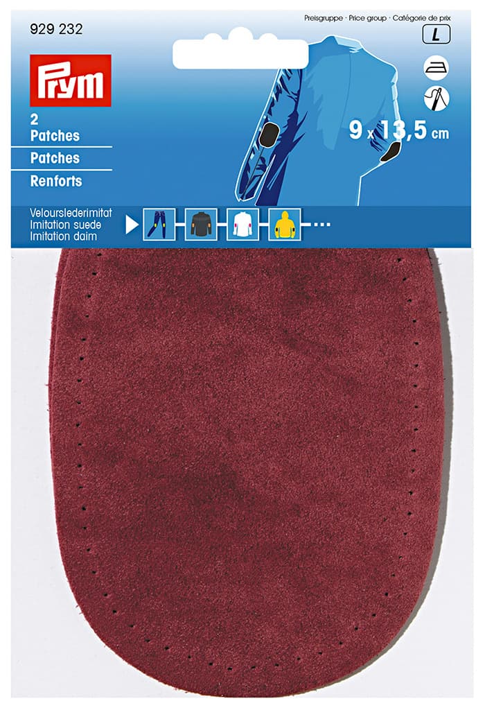 Термозаплатки из искусственной замши 9х13,5см (2шт) красный