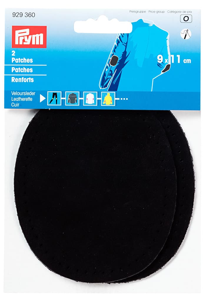 Заплатки замшевые пришивные 9х11см (2 шт) черные