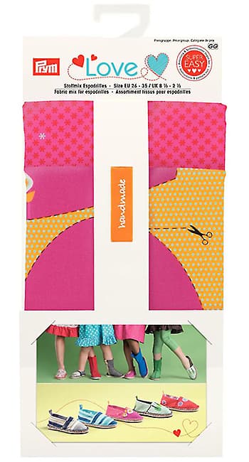 Набор тканей Love для изготовления эспадрилий (жёлтый, розовый)