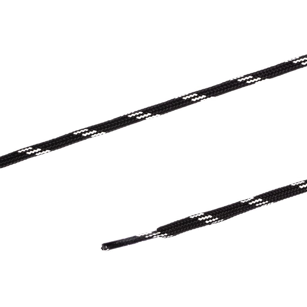 Шнурки для обуви, круглые, 6мм х 150см, черные с белым - №1