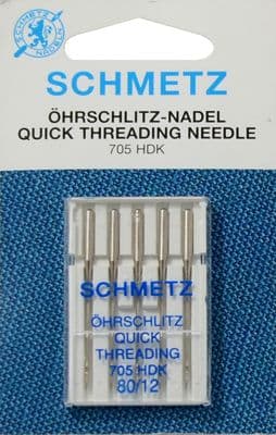 Иглы универсальные с прорезью для быстрой заправки №80 Schmetz 705HDK 5 шт