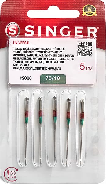 Иглы универсальные №70 Singer 2020 (800) 130/705H 5шт
