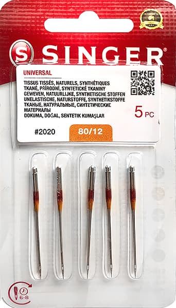 Иглы универсальные №80 Singer 2020 (801)130/705H 5шт
