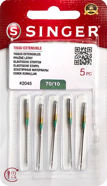 Иглы для эластичных материалов №70 Singer 2045 (840) 130/705H-S 5шт