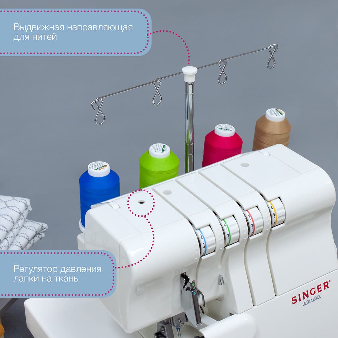 4-х (3-x) - ниточный оверлок Singer 14SH654 Ultra Lock - №2