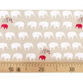Ткань Gütermann Circus (белые слоны на бежевом) 