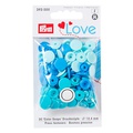 Кнопки Prym Love  "Color Snaps" круглые голубые, бирюзовые, синие 