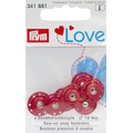 Пришивные кнопки Prym Love красные 16мм (4 шт) 