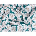 Ткань Gütermann Cosy Mood (белые цветы на зеленом) - Фото №1