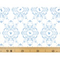 Ткань Gütermann French Cottage (голубые животные в орнаменте на белом) 