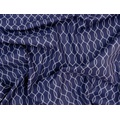 Ткань Gütermann Long Island (синий/ажурный белый рисунок) - Фото №1