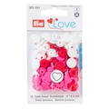 Кнопки Prym Love  "Color Snaps" сердце белое, красное, розовое 