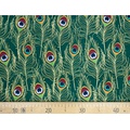 Ткань Gütermann Elegant Spirit (перья павлина на темно-зеленом) 