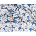 Ткань Gütermann Cosy Mood (белые цветы на серо-синем) - Фото №1