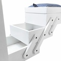 Шкатулка для рукоделия M (36х19х30), дерево, белая, крышка с тканью - Фото №3