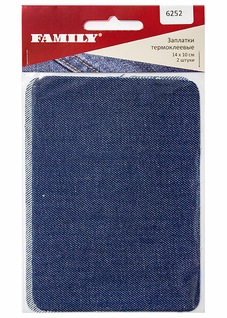 Заплатки термоклеевые джинсовые, 14 х 10 см, 2шт, голубые 
