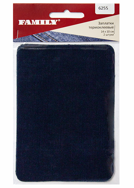 Заплатки термоклеевые вельветовые, 14 х 10 см, 2шт, тёмно-синие 