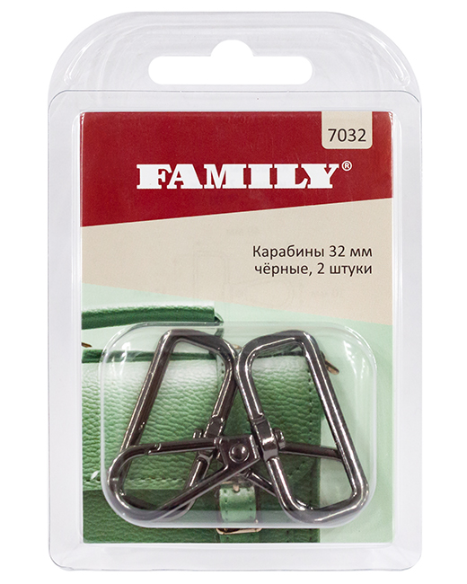 Карабины 32мм, чёрные, 2 шт 