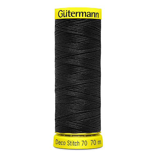 Нитки Gütermann Deco Stitch №70 70м Цвет 000 (черные) 