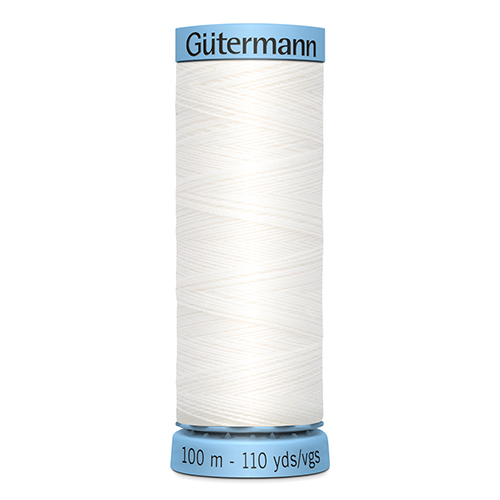 Нитки Gütermann Silk №100 100м Цвет 800 (белые) 