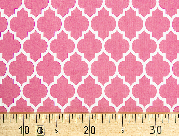 Ткань Gütermann Portofino (ярко-розовый/крупный белый узор) 