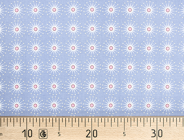 Ткань Gütermann Portofino (голубой/розовый круг на солнце) 