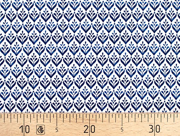 Ткань Gütermann Blooms (синий узор на белом) 