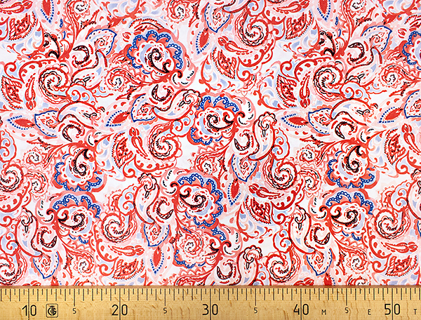 Ткань Gütermann Unique (морская пена в красном) 