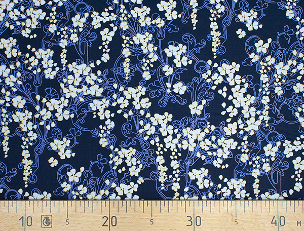 Ткань Gütermann Elegant Spirit (мелкие цветы на темно-синем) 