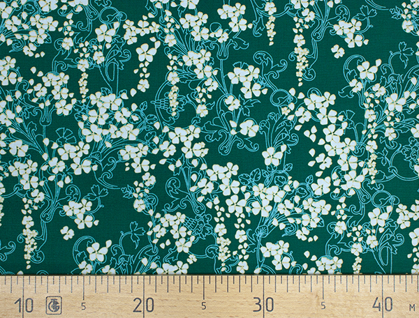 Ткань Gütermann Elegant Spirit (мелкие цветы на темно-зеленом) 