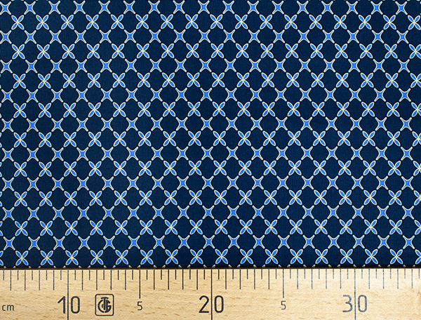 Ткань Gütermann Elegant Spirit (решетчатый орнамент на темно-синем) 