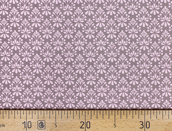 Ткань Gütermann Light Breeze (розовый орнамент на серо-сиреневом) 