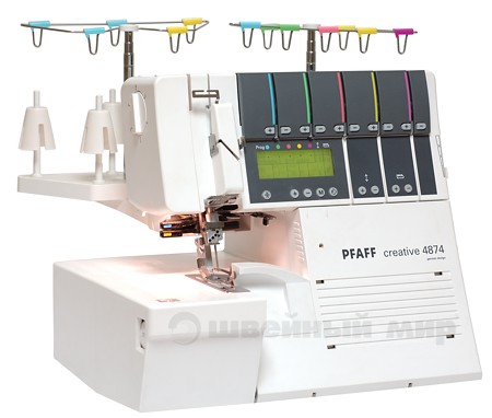 Pfaff Coverlock 4874 5-ти (4, 3, 2-x) - ниточный оверлок + 3-х игольная 10-ти ниточная плоскошовная машина (коверлок)