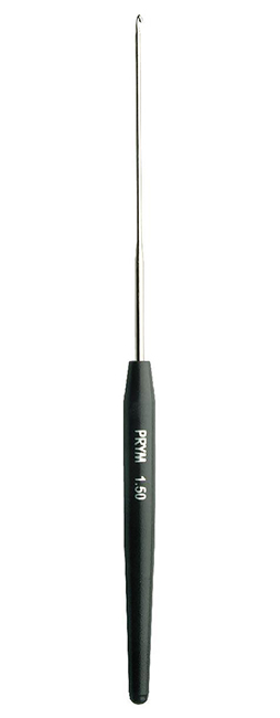 Крючок для вязания кружева фриволите 1.5 мм стальной с ручкой 
