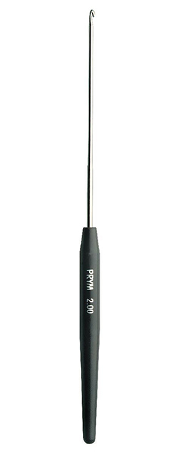 Крючок для вязания кружева фриволите 2.0 мм стальной с ручкой 