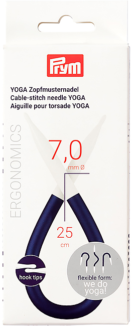 Спицы эргономичные для вывязывания кос Prym Ergonomics YOGA 25см/7,0мм (1шт) 