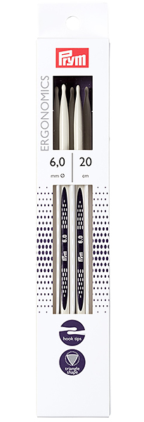 Спицы чулочные эргономичные Prym Ergonomics 20см/6,0мм (5шт) 
