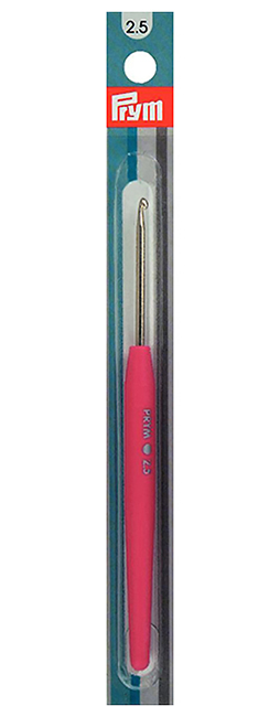 Крючок для вязания 2.5 мм алюминиевый с пластиковой ручкой "Color" 