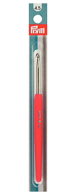 Крючок для вязания 4.5 мм алюминиевый с пластиковой ручкой "Color" 