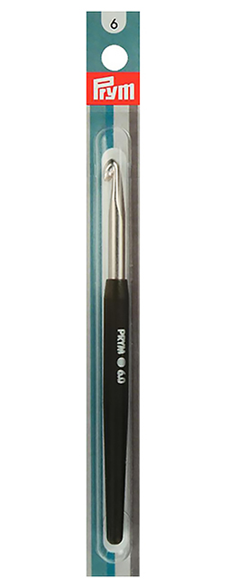 Крючок для вязания 6.0 мм алюминиевый с пластиковой ручкой "Color" 