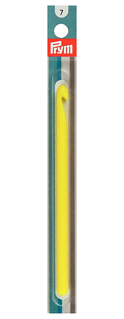 Крючок для вязания 7.0 мм пластиковый желтый 