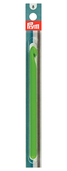 Крючок для вязания 8.0 мм пластиковый зеленый 