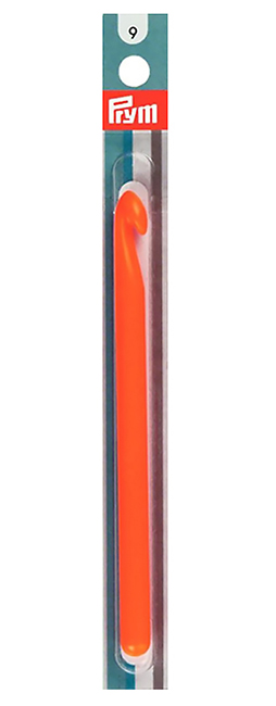 Крючок для вязания 9.0 мм пластиковый оранжевый 