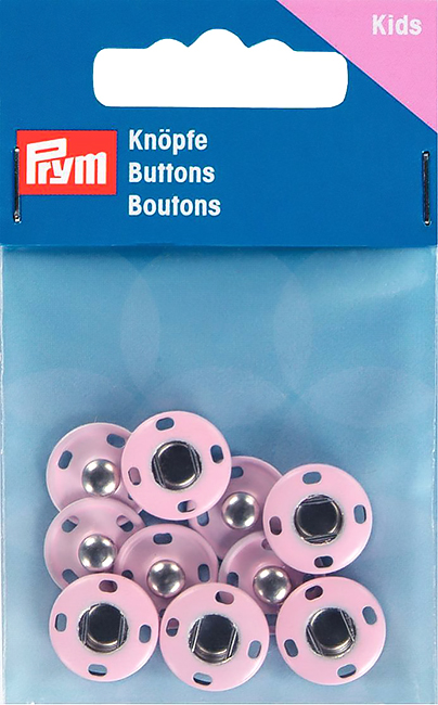 Пришивные кнопки 14мм (5 шт) бледно-розовые 