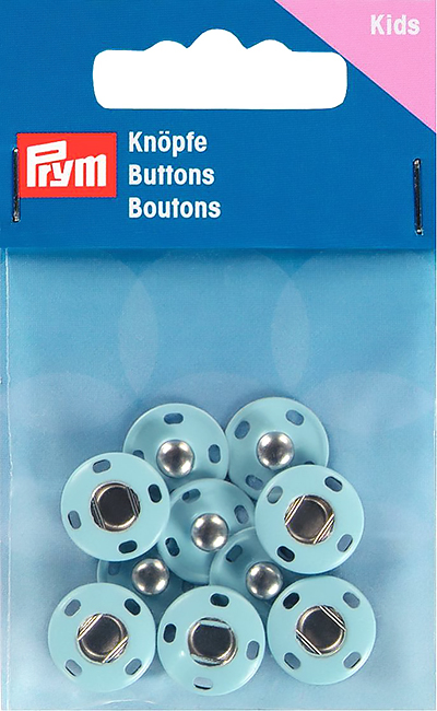 Пришивные кнопки 14мм (5 шт) голубые 
