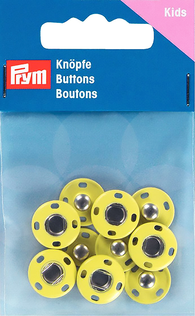 Пришивные кнопки 14мм (5 шт) желтые 