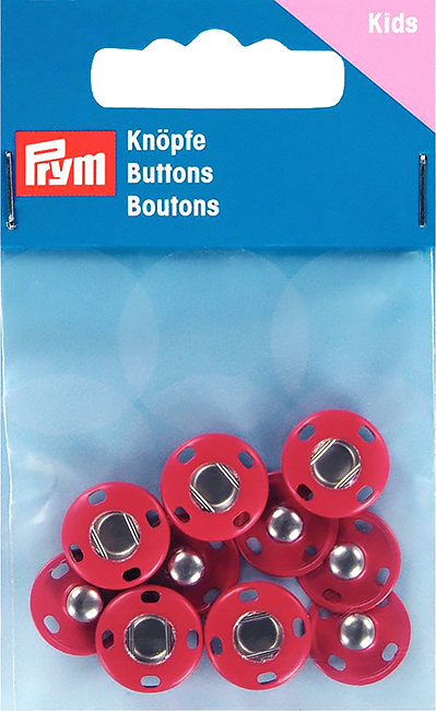 Пришивные кнопки 14мм (5 шт) красные 