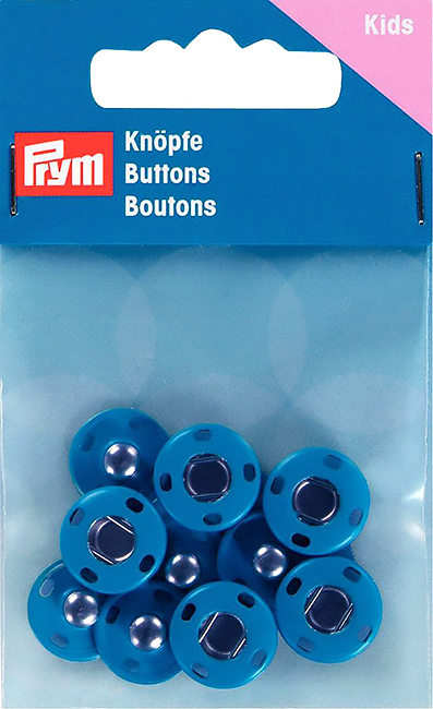 Пришивные кнопки 14мм (5 шт) синие 