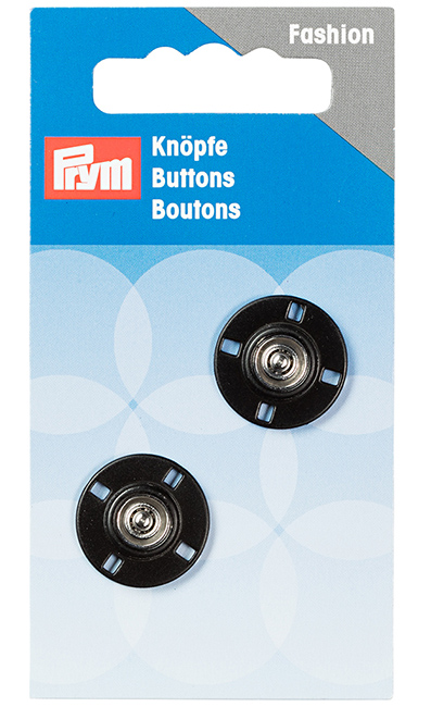 Пришивные кнопки 18мм (2 шт) черные 